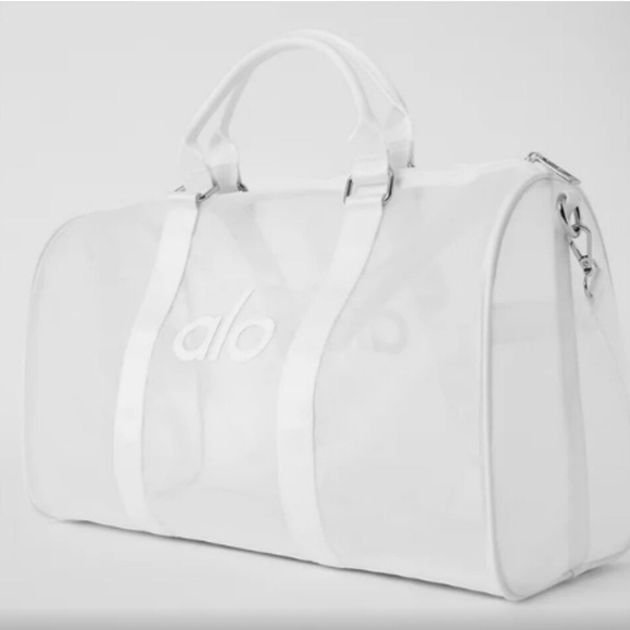 NWT ALO YOGA White Sheer Duffle Sport Travel Large Bag - Picture 2 of 9